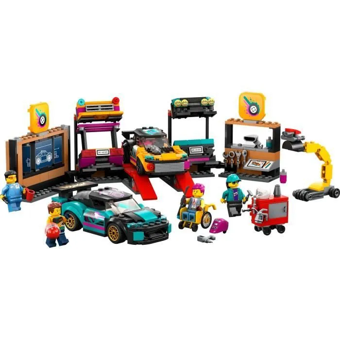 LEGO® City 60389 Le Garage de Customisation, Jouet de Voitures, Atelier et Minifigurines-1
