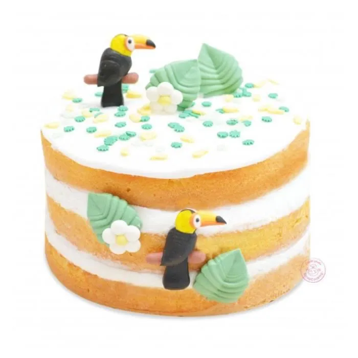 Décoration de gâteau - Décosucres - Tropical - 6 sucres décoratifs - Thème tropical - Mixte-1