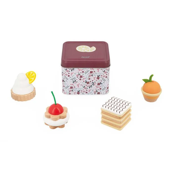 Coffret En Métal De 4 Pâtisseries Réalistes - JANOD - Jouet D'Imitation Dinette - Dès 3 Ans-1
