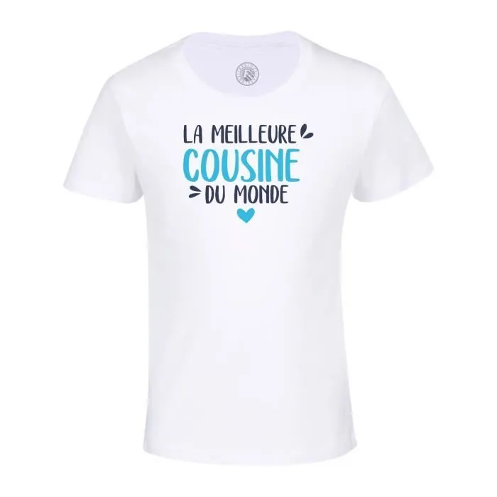 T-shirt Enfant Blanc La Meilleure Cousine du Monde Famille Cousins-0