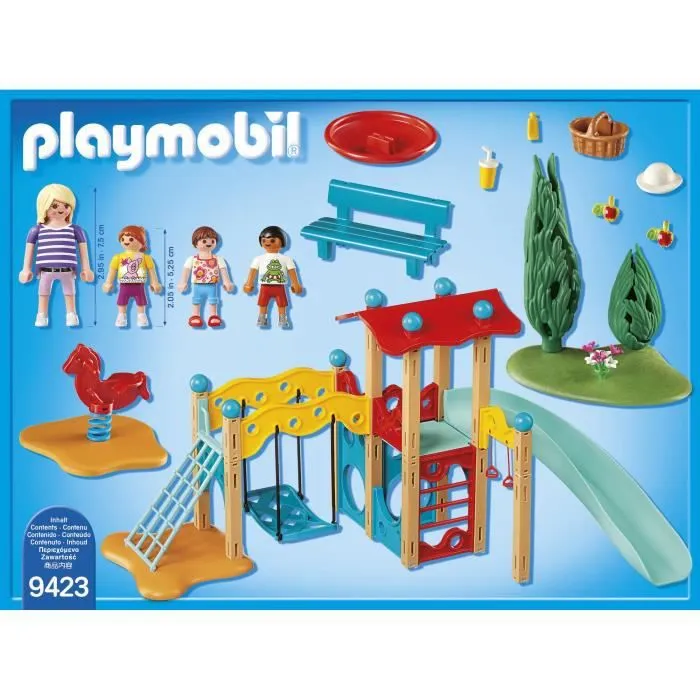 PLAYMOBIL 9423 - Family Fun - Parc de jeu avec toboggan en plastique pour enfant de 4 ans et plus-4