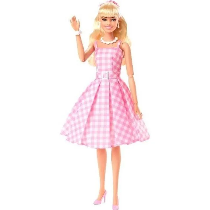 BARBIE THE MOVIE - Barbie Robe Vichy Rose - poupée de collection - 6 ans et +-5