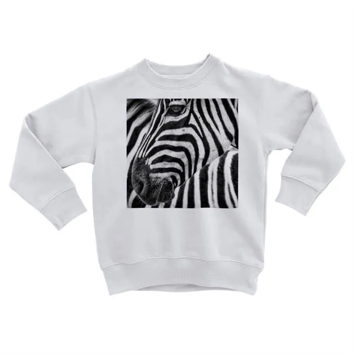 Sweatshirt Enfant Tete de Zebre Animal Sauvage Savane Afrique Design Rayure-0