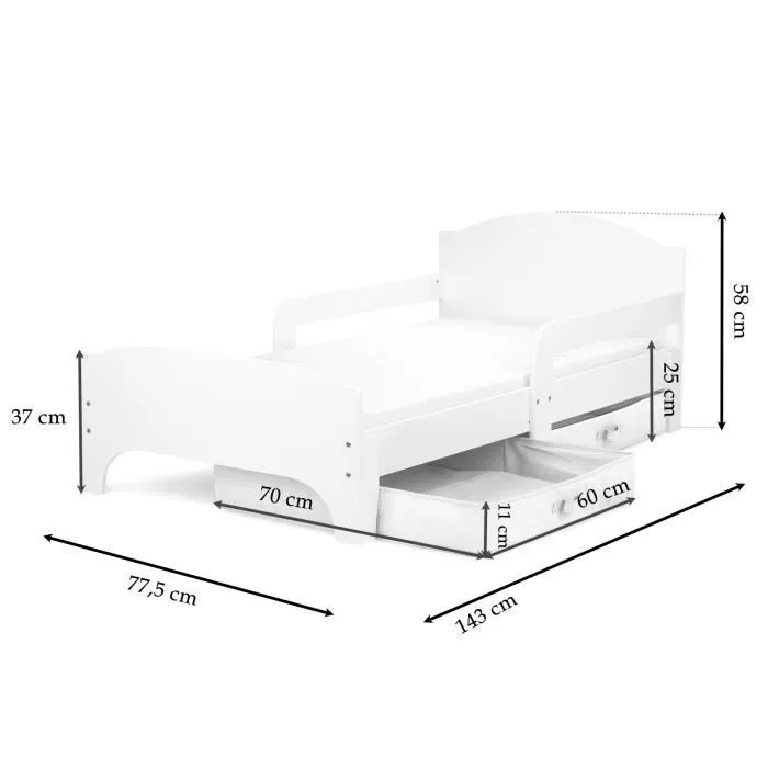 Moderne Lit d'Enfant en bois avec un matelas Notre Ferme-1