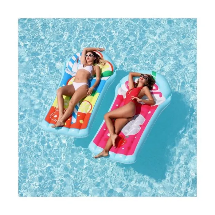 Matelas Gonflable d'Eau Géant - Air My Fun - Thé Citron 185 x 100 cm - Ultra Confort - Piscine & Plage-2