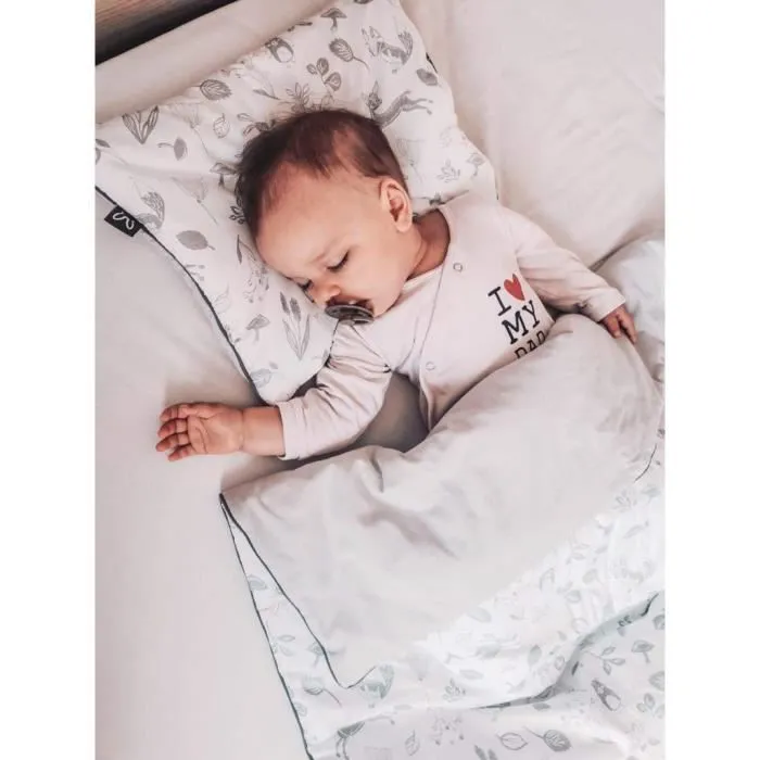 Bellochi Set de Couette Bebe 75x100cm et Coussin Enfant 30x40 cm - Réversible et Lavable - 100% Coton - Forêt-3