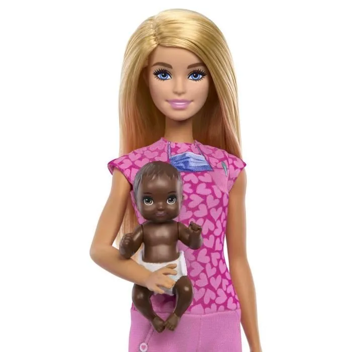 Barbie-Coffret Barbie Pédiatre-Poupée Blonde Et Poupée Bébé - 3 ans+- JCR72-4