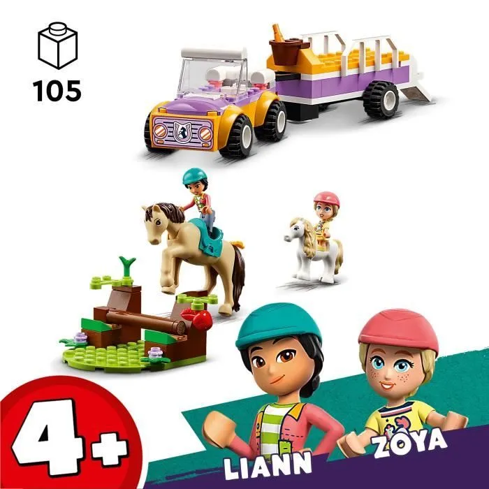 LEGO® 42634 Friends La Remorque du Cheval et du Poney, Jouet avec Figurines Liann, Zoya et 2 Figurines d'Animaux-1