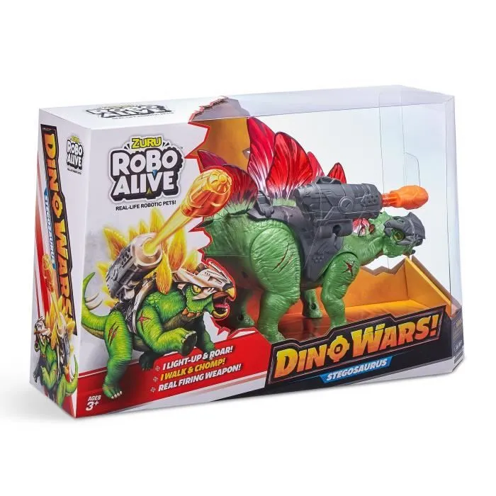 Dino Robotique - ZURU - Dino Wars Stegosaurus - Stégosaure Robo Alive avec armure, plaques lumineuses et pistolet-2