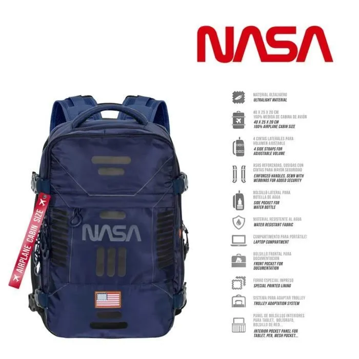 Sac à dos de cabine - NASA - Mercury - Bleu Foncé - 40x20x25 cm - Léger et imperméable-1