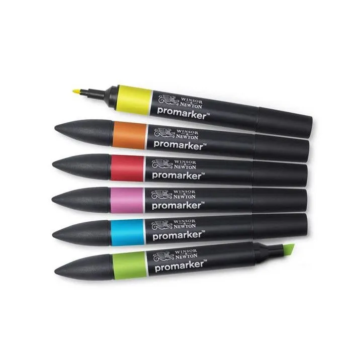 Lot de 6 Feutres Promarker - tons vifs  - Winsor et Newton-1