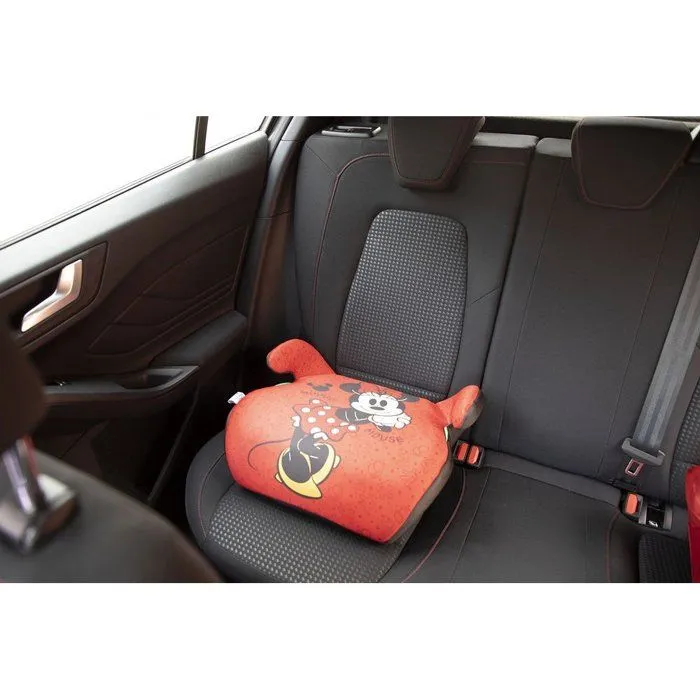 Tataway Siège auto rehausseur Disney Minnie Mouse i-Size ECE R129, sécurité enfant 125-150 cm, graphisme Minnie sur fond rouge-1