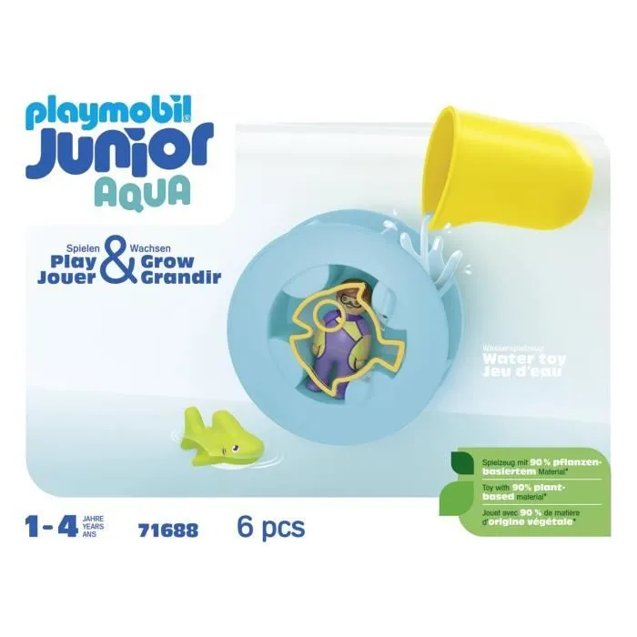 PLAYMOBIL Junior 71688 Roue aquatique avec bébé requin, Jouet pour le bain, Dès 12 mois-7