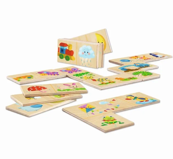 Jeu d'appariement - SELECTA - Serpent d'images - 20 plaquettes en bois - 2 joueurs ou plus - 3 ans et plus-0