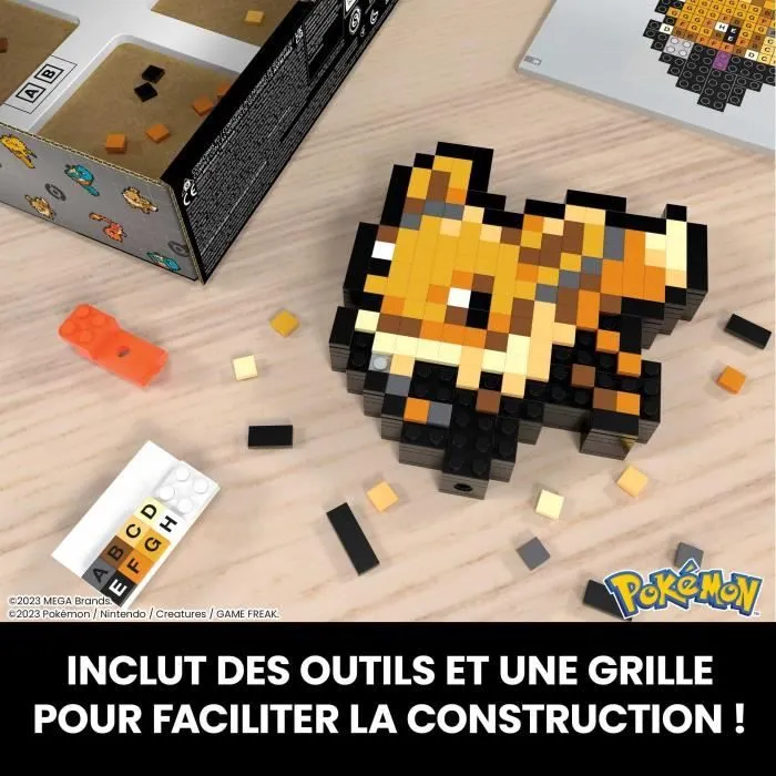 Mega-Pokémon-évoli-Coffret De Construction Rétro Pixel Art 323 Pièces - MEGA Pokémon - HTH78-4
