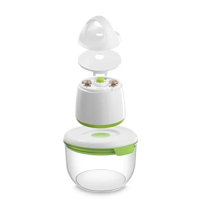 FOSA Kit de mise sous vide alimentaire en récipients 40000 - 1350-600 ml - Blanc et vert-3
