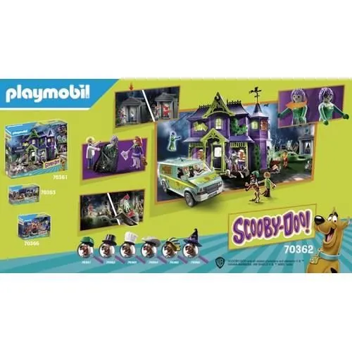 PLAYMOBIL - SCOOBY-DOO! Histoires au Cimetière - 3 personnages - cercueil magique - accessoires-1