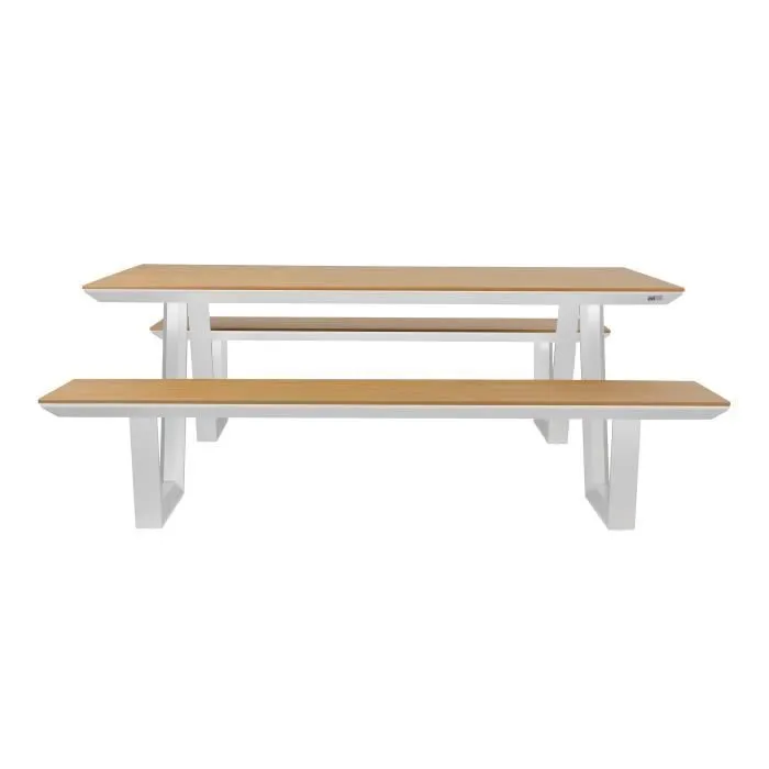 Table de pique-nique - AXI - Nori - Aluminium durable - Polywood aspect teck - 6 personnes-2