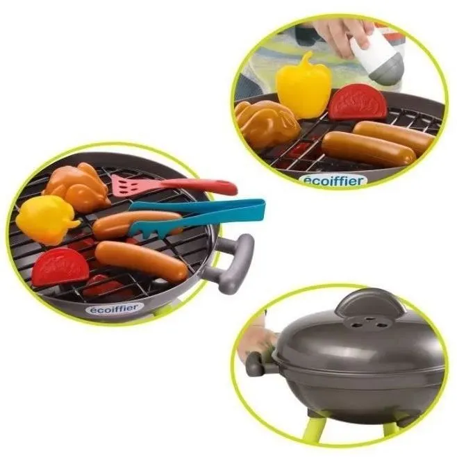 Jouets Ecoiffier - Barbecue Charbon + 16 Accessoires - Outillage de Jardin pour Enfants - Fabriqué en France-4