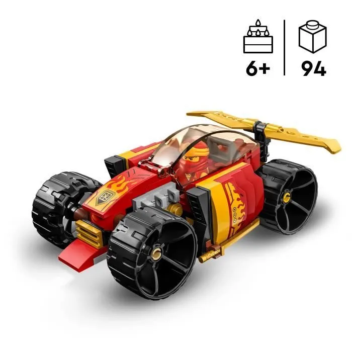 LEGO® NINJAGO 71780 La Voiture de Course Ninja de Kai – Évolution, Jouet Voiture, 2-en-1-2