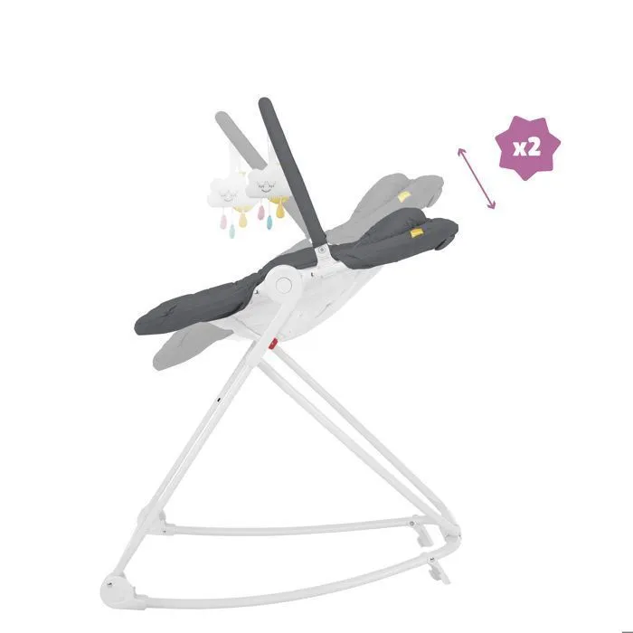 Badabulle Transat Bébé en Hauteur Compact'Up, Pliage Ultra Compact, Confortable, Multipositions, Dès la naissance, Moonlight-3