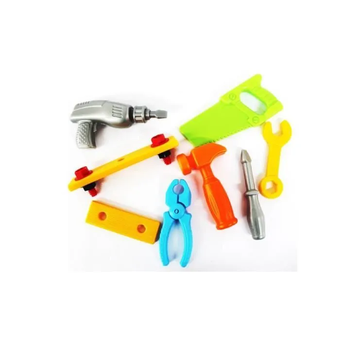 Dede Mallette à Outils Pour Enfant, Jeu de Bricolage, Kit de Réparation, Boîte à Outils, Établi Bricolo d'Enfant, Cadeau de Garçon-2