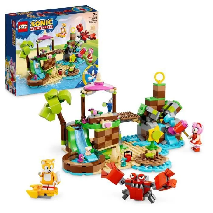 LEGO® Sonic the Hedgehog 76992 L'île de Sauvetage des Animaux d'Amy, Jouet avec 6 Figurines, pour Enfants