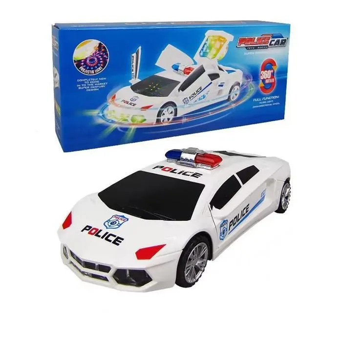 C Voiture de police 26x11x7cm voiture jouet enfant avec lumières à ouverture automatique son lumineux jouet de voiture de police-0