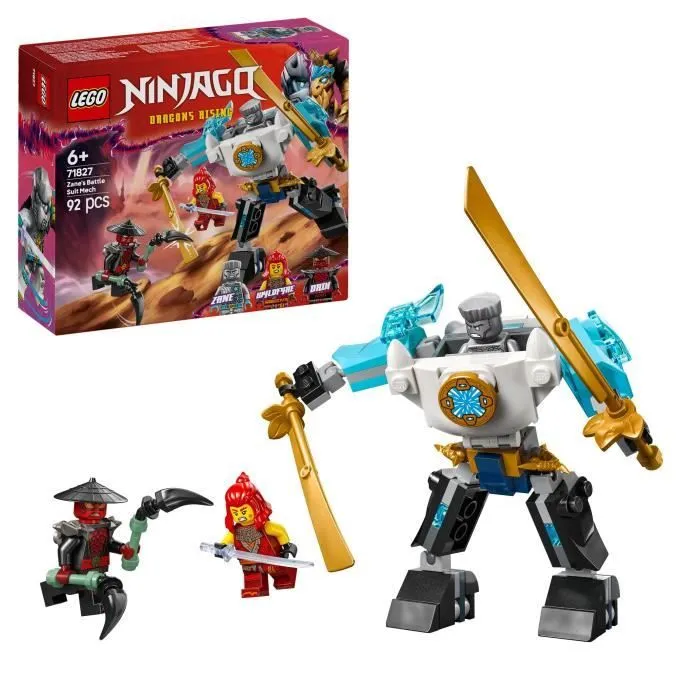 LEGO NINJAGO 71827 La super armure robot de Zane - Jeu de rôle Ninja pour garçon dès 6 ans-0