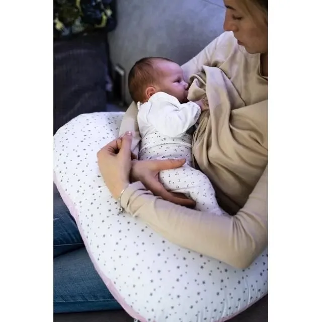 Bellochi Coussin D'allaitement avec Housse Coussin Allaitement 40x60 cm - 100% Coton - Bleu-3