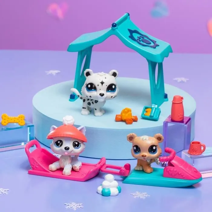 Pack à thème 3 Pets - BANDAI - Littlest Pet Shop Neige - Animaux et accessoires-4