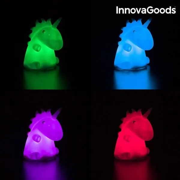 Veilleuse Licorne en Caoutchouc Multicolore - EUROWEB - Veilleuse - Piles - 9 X 11 X 10 cm-2