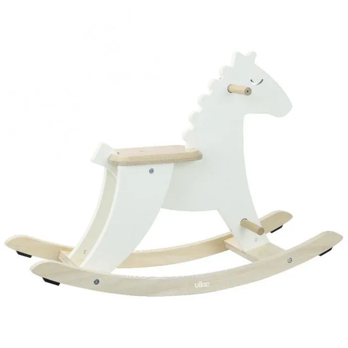 lot Hudada cheval à bascule ivoire + arceau - Vilac - Jeux et jouets-3