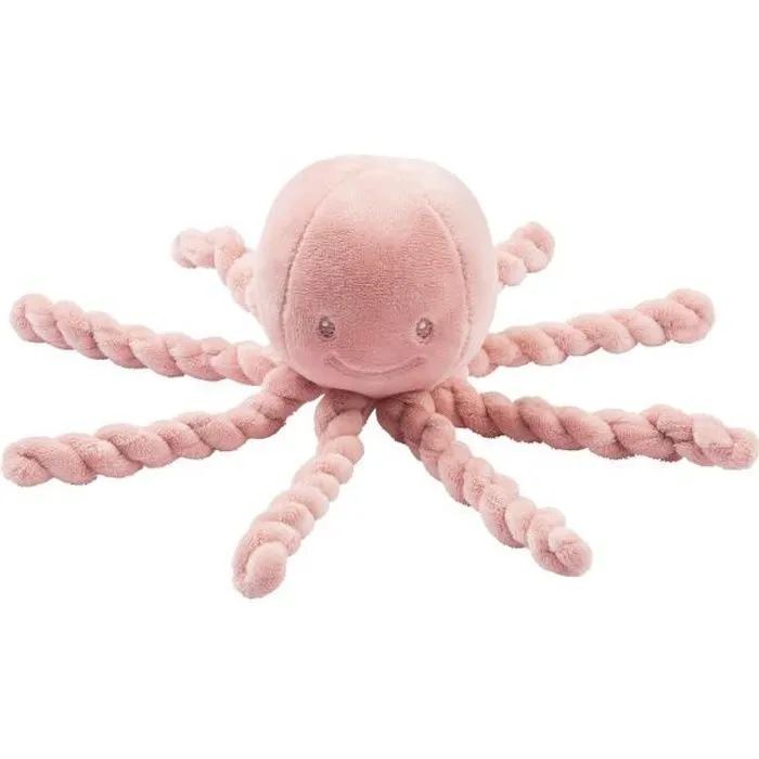 NATTOU Doudou Pieuvre Lapidou - 23 cm - 100% polyester - Rose-0