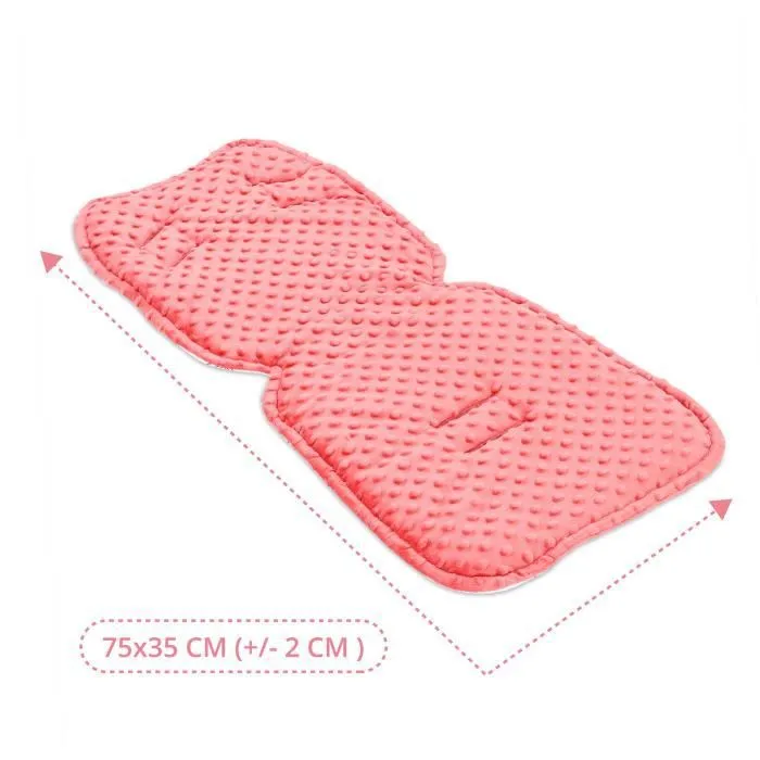 Coussin de siège de poussette 75 x 35 cm - coussin pour Réducteur siège auto pour de enfant -Minky Renard en terre cuite-2