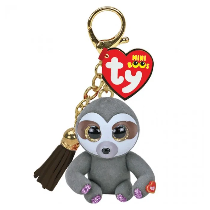 Peluche Dangler Sloth TY - Mini Beanie Boos en métal - Gris-0