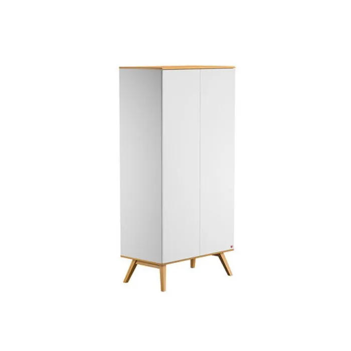Armoire 2-portes - Vox - Nature Baby - Blanc/Bois - Design Élégant-0