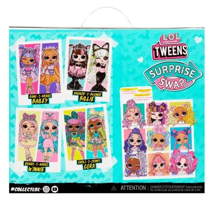 L.O.L. Surprise Tweens Surprise Swap Fashion Doll - Curls-2- Crimps Cora - 1 poupée Tweens 17cm, 1 mini tête à coiffer et des-4