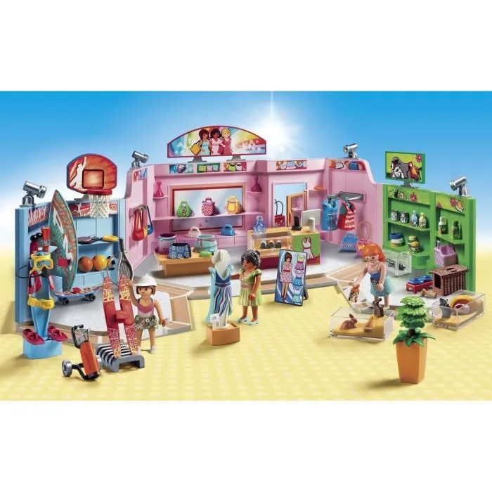 PLAYMOBIL 9078 - City Life - La Galerie Marchande - 3 magasins et 3 personnages inclus-1