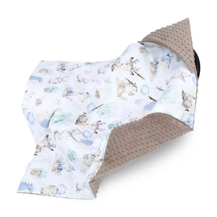 Couverture pour bébé 90 x 90 - TOTSY BABY - Hérisson kaki - Couette toutes saisons en polyester et coton-0