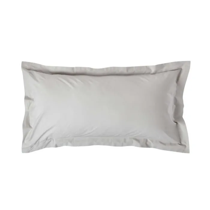 Taie d'oreiller - HOMESCAPES - 200 fils - Coton égyptien - Gris argenté - 50 x 90 cm-0