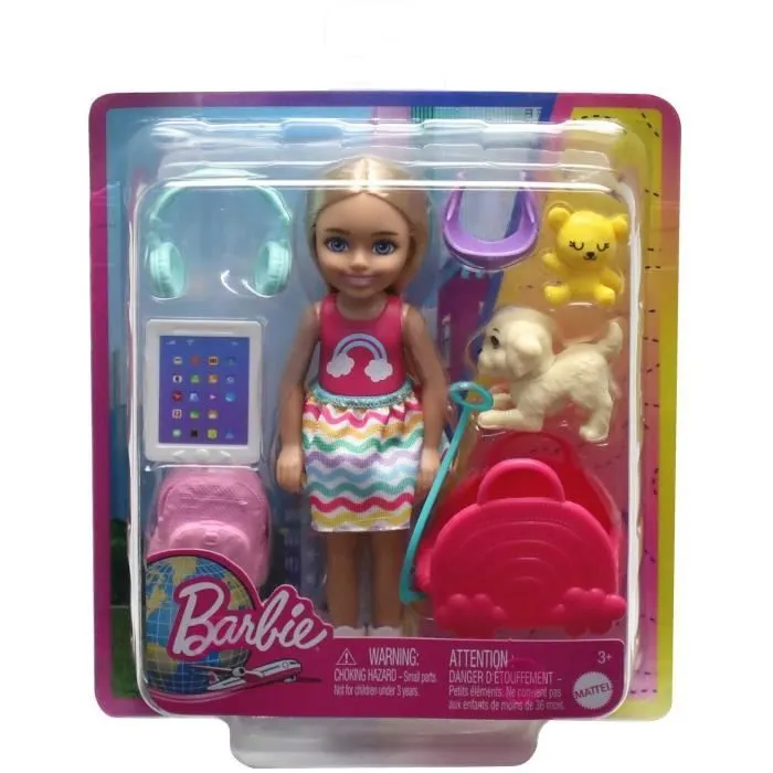 Barbie®-Chelsea en Voyage-Coffret avec chiot et accessoires HJY17-4