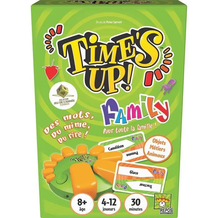 Repos Production | Time's Up! : Family - Version Verte avec Timer | Jeu de société | À partir de 8 ans | 4 à 12 joueurs | 30 minutes-2