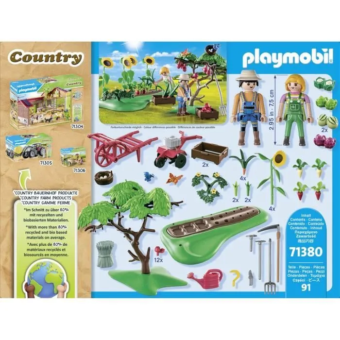 PLAYMOBIL 71380 Starter Pack Jardin potager, Country La vie à la ferme, Avec 2 personnages et accessoires, Dès 4 ans-4