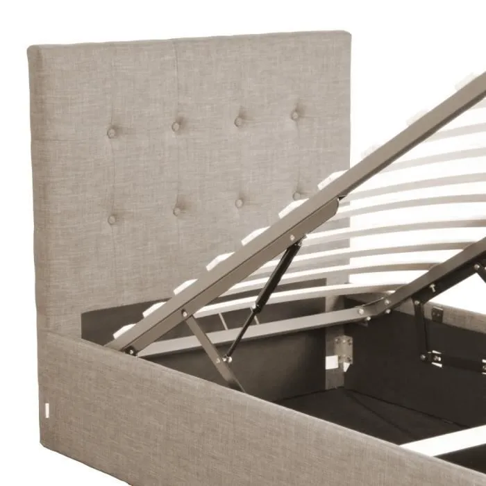 Lit coffre PARMA 90x190 + 1 sommier / Beige-3