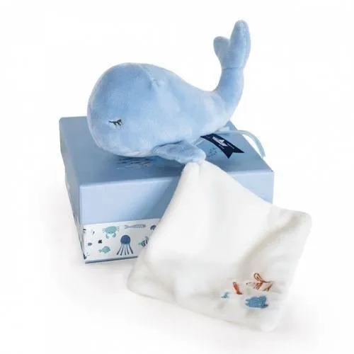 Pantin Baleine Bleu - Doudou et Compagnie - 15 cm - Mixte - Naissance-0