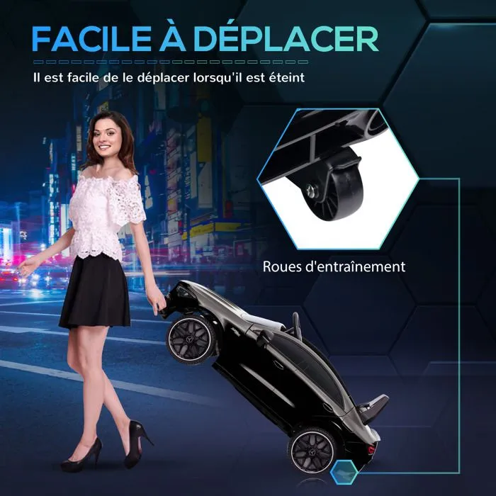 Voiture électrique enfant Mercedes-benz AMG CLA 45 - AIYAPLAY - telecommande - vitesse 3-5 km/h, phare LED et effets sonores - noir-5