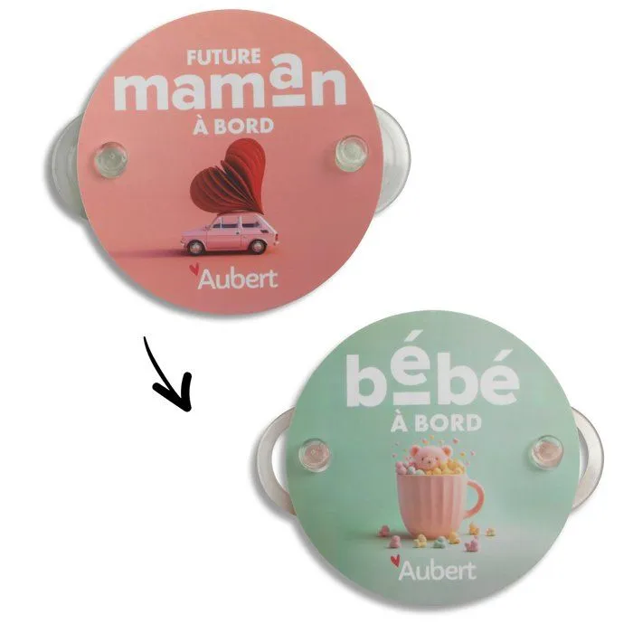 AUBERT CONCEPT Bébé à bord / Future maman à bord réversible-0
