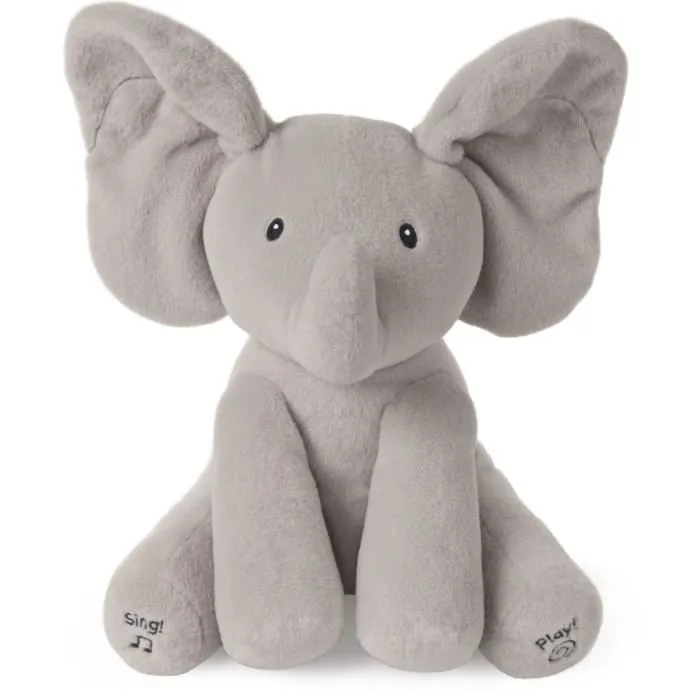 Peluche - GUND - Flappy l'éléphant - Animé et chantant - Gris-0