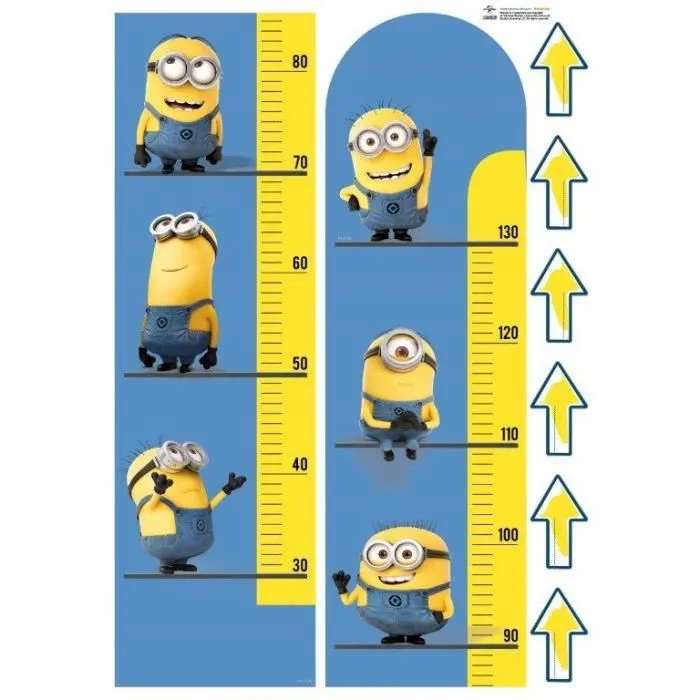 Sticker Mural - Minion - Mètre de Croissance - PVC Amovible - 50x70 cm - Décoration Enfant-2